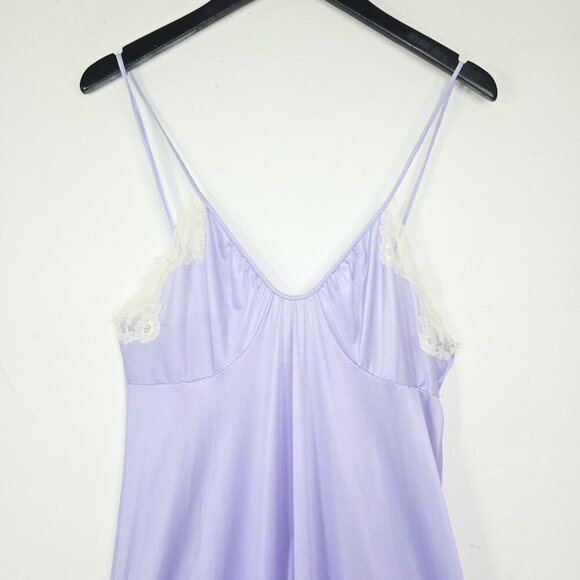 Vintage G'S lingerie Lace Maxi Lace Slip Dress Scoop Neck Nightgown Lavender - Picture 2 of 11